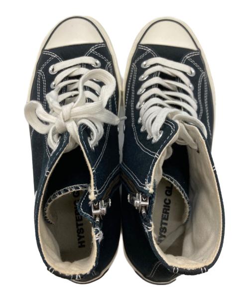 Hysteric Glamour（ヒステリックグラマー）Hysteric Glamour (ヒステリックグラマー) サイドジップハイカットスニーカー ブラック×ホワイト サイズ:26cmの古着・服飾アイテム