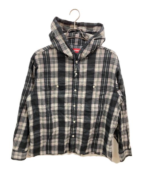 SUPREME（シュプリーム）SUPREME (シュプリーム) 24SS Printed Hooded Flannel Shirt ブラック サイズ:Sの古着・服飾アイテム