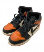 NIKEナイキ）の古着「AIR JORDAN 1 RETRO HIGH OG GS BLACK/BLACK-SAIL-STARFISH」｜オレンジ×ブラック