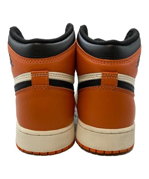 NIKE（ナイキ）NIKE (ナイキ) AIR JORDAN 1 RETRO HIGH OG GS BLACK/BLACK-SAIL-STARFISH オレンジ×ブラック サイズ:24.5cmの古着・服飾アイテム
