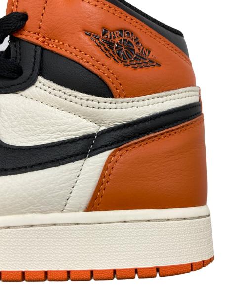 NIKE（ナイキ）NIKE (ナイキ) AIR JORDAN 1 RETRO HIGH OG GS BLACK/BLACK-SAIL-STARFISH オレンジ×ブラック サイズ:24.5cmの古着・服飾アイテム