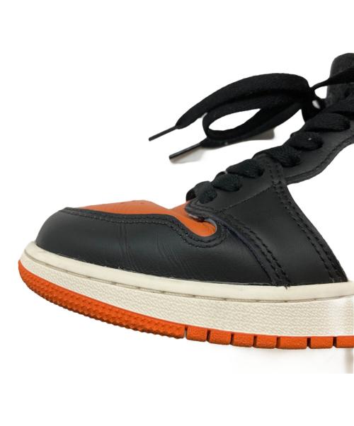 NIKE（ナイキ）NIKE (ナイキ) AIR JORDAN 1 RETRO HIGH OG GS BLACK/BLACK-SAIL-STARFISH オレンジ×ブラック サイズ:24.5cmの古着・服飾アイテム