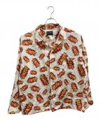 SAINT MICHAELセントマイケル）の古着「PAJAMA SHIRT POW」｜ホワイト×レッド