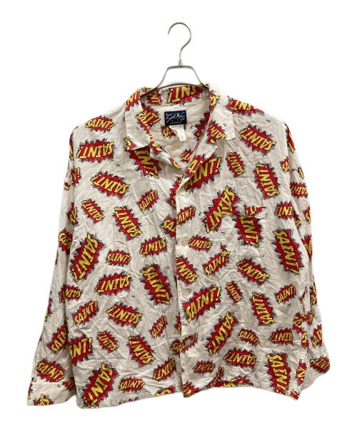 SAINT MICHAEL（セントマイケル）SAINT MICHAEL (セントマイケル) PAJAMA SHIRT POW ホワイト×レッド サイズ:XLの古着・服飾アイテム