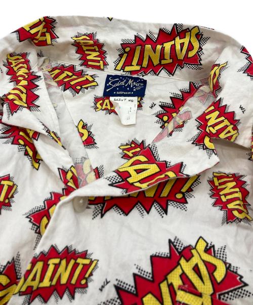 SAINT MICHAEL（セントマイケル）SAINT MICHAEL (セントマイケル) PAJAMA SHIRT POW ホワイト×レッド サイズ:XLの古着・服飾アイテム