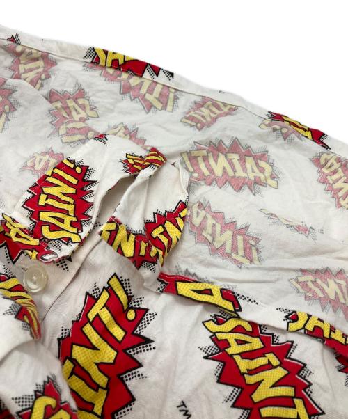 SAINT MICHAEL（セントマイケル）SAINT MICHAEL (セントマイケル) PAJAMA SHIRT POW ホワイト×レッド サイズ:XLの古着・服飾アイテム