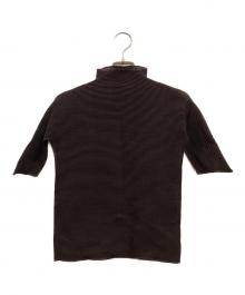 ISSEEY MIYAKE PLEATS T（イッセイミヤケ プリーツ）の古着「半袖カットソー」｜ブラウン