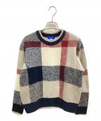 BURBERRY BLUE LABELバーバリー ブルー レーベル）の古着「ニット」｜ホワイト×ネイビー