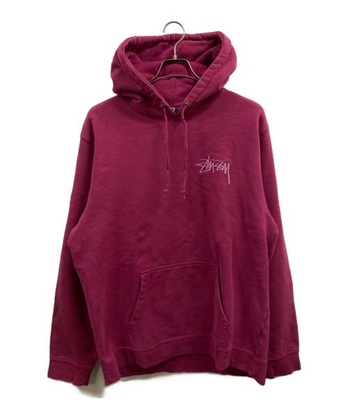 stussy（ステューシー）stussy (ステューシー) 刺繍ロゴプルオーバーパーカー パープル サイズ:XLの古着・服飾アイテム