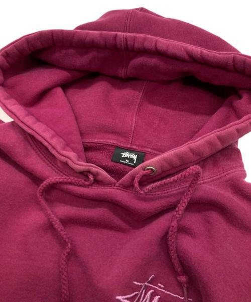 stussy（ステューシー）stussy (ステューシー) 刺繍ロゴプルオーバーパーカー パープル サイズ:XLの古着・服飾アイテム
