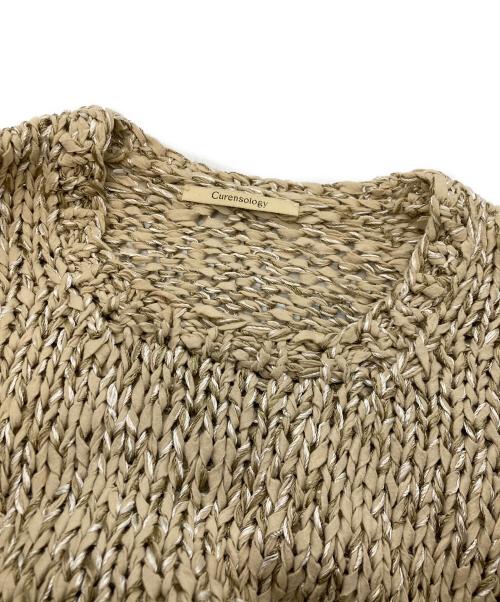 Curensology（カレンソロジー）Curensology (カレンソロジー) ミックスハンドニットプルオーバーセーター ブラウン サイズ:Freeの古着・服飾アイテム