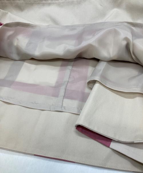 BLUE LABEL CRESTBRIDGE（ブルーレーベルクレストブリッジ）BLUE LABEL CRESTBRIDGE (ブルーレーベルクレストブリッジ) チェックフレアスカート ピンクベージュ サイズ:38 未使用品の古着・服飾アイテム