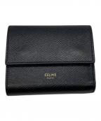 CELINEセリーヌ）の古着「SMALL TRIFORD WALLET」｜ブラック