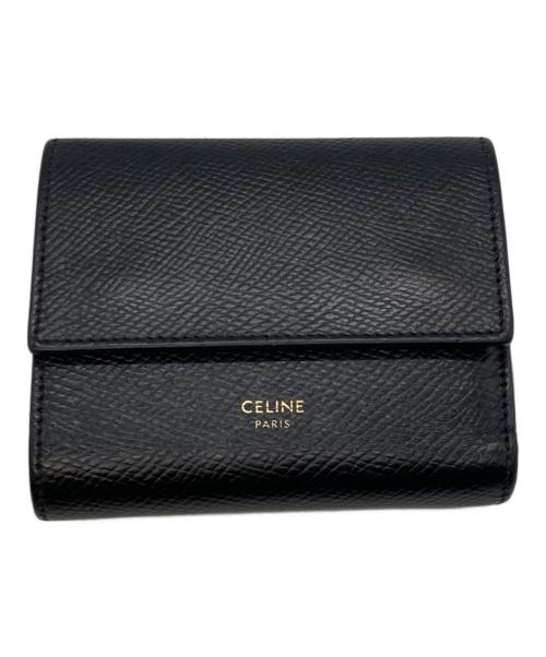 CELINE（セリーヌ）CELINE (セリーヌ) SMALL TRIFORD WALLET ブラックの古着・服飾アイテム