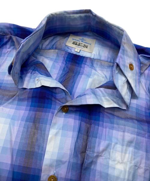 Vivienne Westwood man（ヴィヴィアン ウェストウッド マン）Vivienne Westwood man (ヴィヴィアン ウェストウッド マン) チェックシャツ ブルー サイズ:1の古着・服飾アイテム