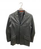 PAUL SMITHポールスミス）の古着「レザーテーラードジャケット」｜ブラック