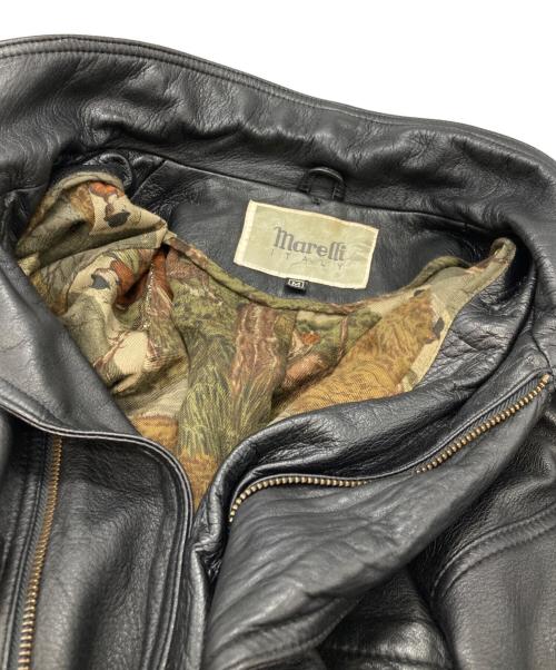 MARELLI（マレリ）MARELLI (マレリ) 裏地総柄ラムレザーコート ブラック サイズ:Mの古着・服飾アイテム