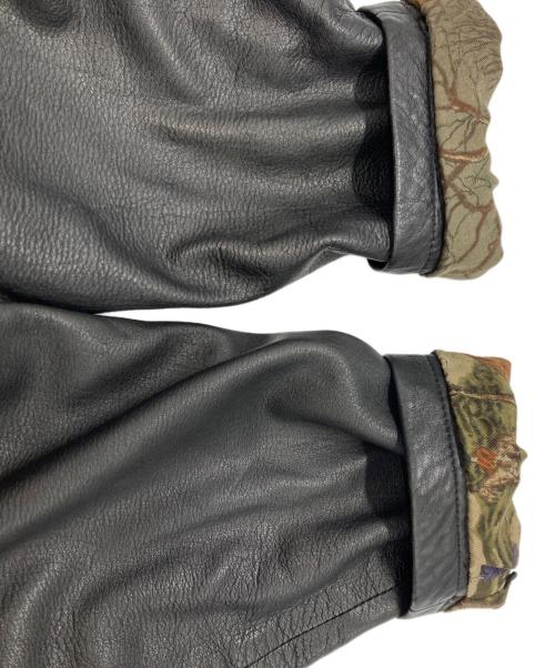 MARELLI（マレリ）MARELLI (マレリ) 裏地総柄ラムレザーコート ブラック サイズ:Mの古着・服飾アイテム