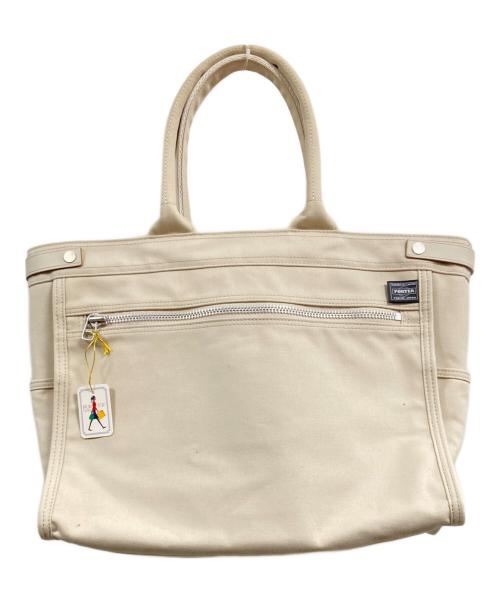 PORTER/NAKED（ポーターネイキッド）PORTER/NAKED (ポーターネイキッド) TOTE BAG(M) ベージュの古着・服飾アイテム