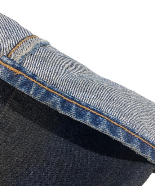 NVRFRGT（ネヴァーフォーゲット）NVRFRGT (ネヴァーフォーゲット) CONZ別注 COATING 3D TWISTED WIDE LEG JEANS インディゴ サイズ: 1 (実寸 W78cm L79cm)の古着・服飾アイテム