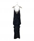 JOHN LAWRENCE SULLIVANジョン ローレンス サリバン）の古着「JLS CRUSHED VELVET PENTAGON SLIP DRESS」｜ブラック
