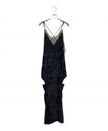 JOHN LAWRENCE SULLIVAN（ジョン ローレンス サリバン）の古着「JLS CRUSHED VELVET PENTAGON SLIP DRESS」｜ブラック