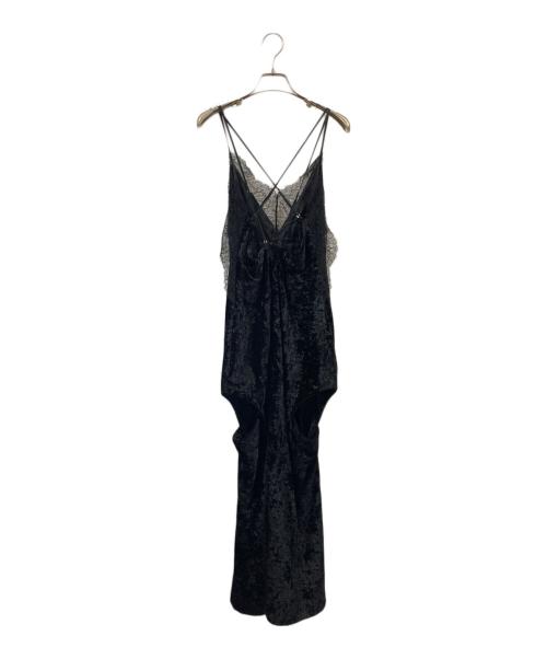 JOHN LAWRENCE SULLIVAN（ジョン ローレンス サリバン）JOHN LAWRENCE SULLIVAN (ジョン ローレンス サリバン) JLS CRUSHED VELVET PENTAGON SLIP DRESS ブラック サイズ:XSの古着・服飾アイテム