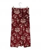 Mame Kurogouchiマメクロゴウチ）の古着「Velour Jersey I-Line Skirt」｜ホワイト×レッド