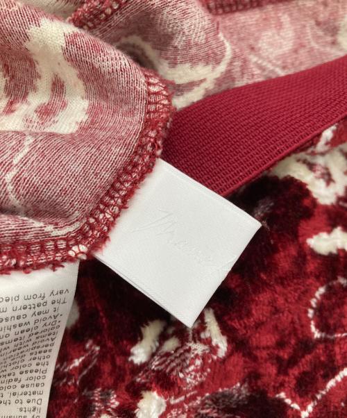 Mame Kurogouchi（マメクロゴウチ）mame kurogouchi (マメクロゴウチ) Velour Jersey I-Line Skirt ホワイト×レッド サイズ:2の古着・服飾アイテム