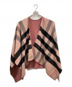 BURBERRY LONDONバーバリーロンドン）の古着「ウールリバーシブルポンチョ」｜ピンク