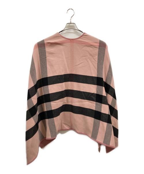 BURBERRY LONDON（バーバリーロンドン）BURBERRY LONDON (バーバリーロンドン) ウールリバーシブルポンチョ ピンク サイズ:140×140CMの古着・服飾アイテム