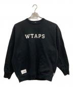 WTAPSダブルタップス）の古着「ACADEMY SWEATER COTTON」ロゴスウェット」｜ブラック