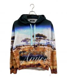 AMIRI（アミリ）の古着「GRAPHIC PRINT CREW NECK HOODIE」｜ホワイト×ブルー