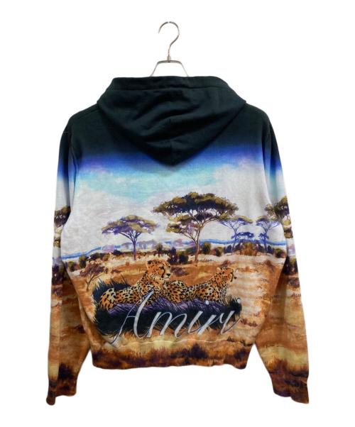 AMIRI（アミリ）AMIRI (アミリ) GRAPHIC PRINT CREW NECK HOODIE ホワイト×ブルー サイズ:XLの古着・服飾アイテム