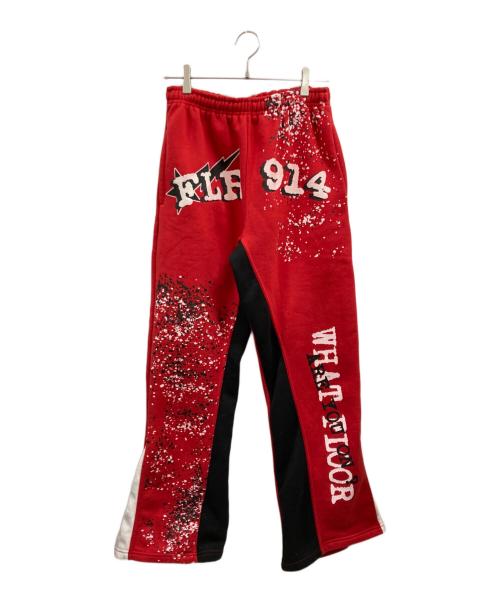 FLR914（フロアー・ナインハンドレッドフォーティーン）FLR914 (フロアー・ナインハンドレッドフォーティーン) FIRE RED ALL STAR PANT レッド サイズ:Lの古着・服飾アイテム
