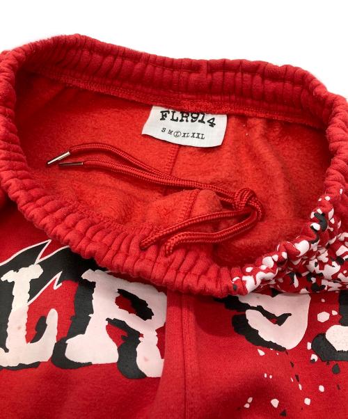 FLR914（フロアー・ナインハンドレッドフォーティーン）FLR914 (フロアー・ナインハンドレッドフォーティーン) FIRE RED ALL STAR PANT レッド サイズ:Lの古着・服飾アイテム