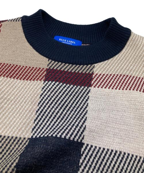 BLUE LABEL CRESTBRIDGE（ブルーレーベルクレストブリッジ）BLUE LABEL CRESTBRIDGE (ブルーレーベルクレストブリッジ) ジャガードニットセットアップ ネイビー×ベージュ サイズ:38の古着・服飾アイテム