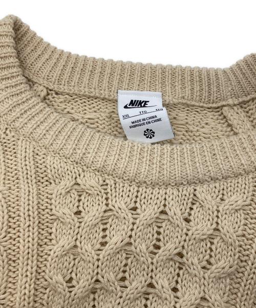 NIKE（ナイキ）NIKE (ナイキ) AS M NL CABLE KNIT SWEATER LS RATTAN ベージュ サイズ:XXLの古着・服飾アイテム