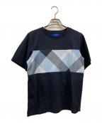 BLUE LABEL CRESTBRIDGEブルーレーベルクレストブリッジ）の古着「シルケットソフトコットンスムースTシャツ」｜ネイビー