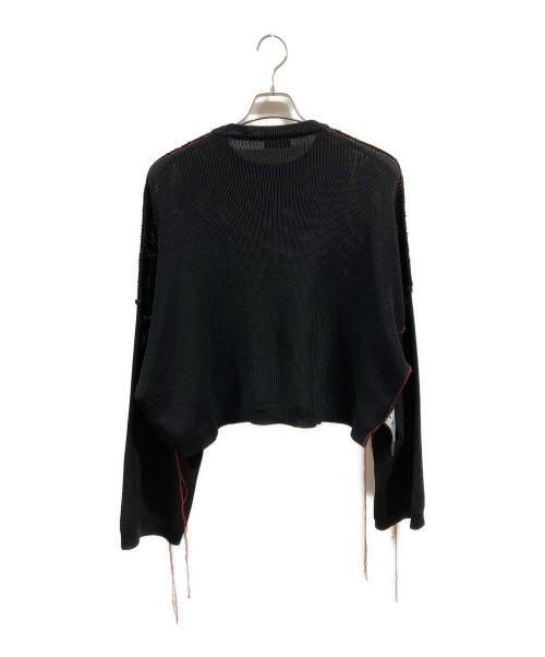 RAF SIMONS（ラフシモンズ）RAF SIMONS (ラフシモンズ) R刺繍ドロップショルダークロップドニット ブラック サイズ:XSの古着・服飾アイテム