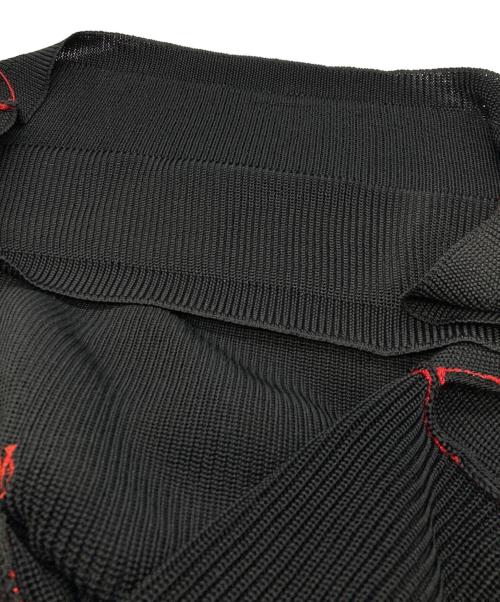 RAF SIMONS（ラフシモンズ）RAF SIMONS (ラフシモンズ) R刺繍ドロップショルダークロップドニット ブラック サイズ:XSの古着・服飾アイテム