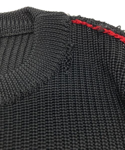 RAF SIMONS（ラフシモンズ）RAF SIMONS (ラフシモンズ) R刺繍ドロップショルダークロップドニット ブラック サイズ:XSの古着・服飾アイテム