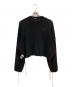 RAF SIMONS（ラフシモンズ）の古着「R刺繍ドロップショルダークロップドニット」｜ブラック