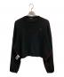 RAF SIMONS（ラフシモンズ）の古着「R刺繍ドロップショルダークロップドニット」｜ブラック