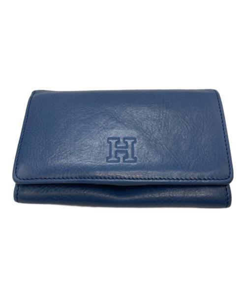 HIROFU（ヒロフ）HIROFU (ヒロフ) 2つ折りレザー財布 ブルーの古着・服飾アイテム