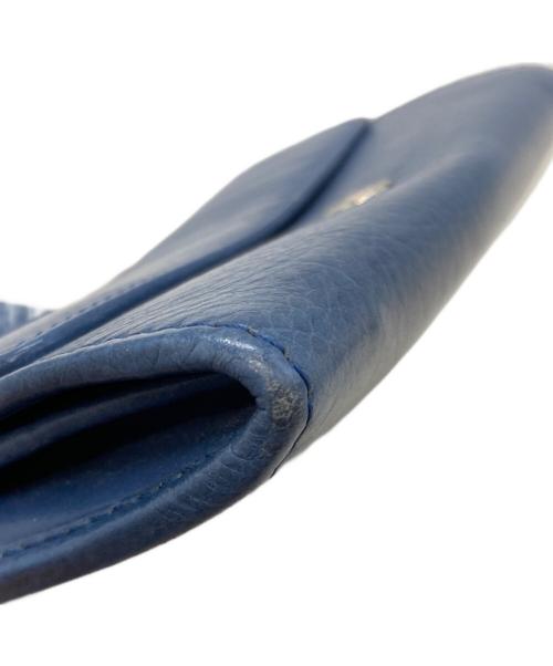 HIROFU（ヒロフ）HIROFU (ヒロフ) 2つ折りレザー財布 ブルーの古着・服飾アイテム