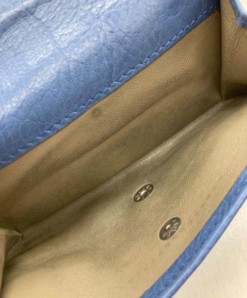 HIROFU（ヒロフ）HIROFU (ヒロフ) 2つ折りレザー財布 ブルーの古着・服飾アイテム