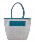 HIROFUヒロフ）の古着「レザーコンビチェスタキャンパストートバッグ」｜ブルー×グレー