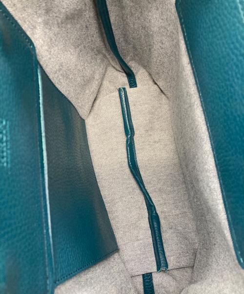 HIROFU（ヒロフ）HIROFU (ヒロフ) レザーコンビチェスタキャンパストートバッグ ブルー×グレーの古着・服飾アイテム