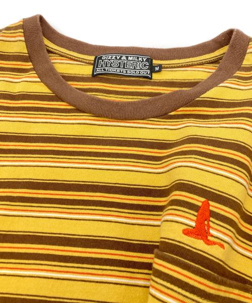 Hysteric Glamour（ヒステリックグラマー）Hysteric Glamour (ヒステリックグラマー) ポケットカットソー イエロー×ブラウン サイズ:Ｍの古着・服飾アイテム